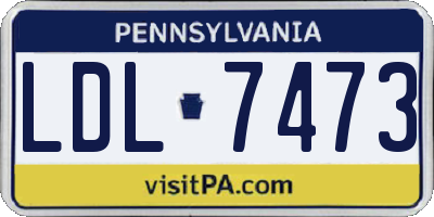 PA license plate LDL7473