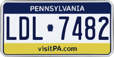 PA license plate LDL7482