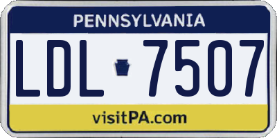 PA license plate LDL7507