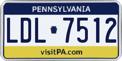 PA license plate LDL7512