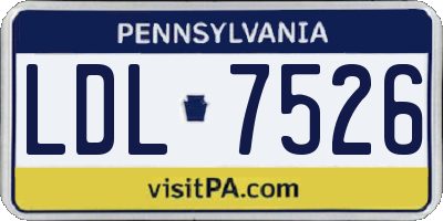 PA license plate LDL7526