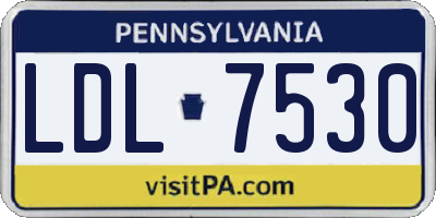 PA license plate LDL7530