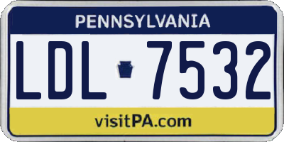 PA license plate LDL7532