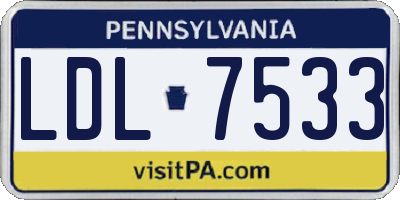 PA license plate LDL7533