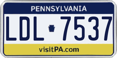PA license plate LDL7537