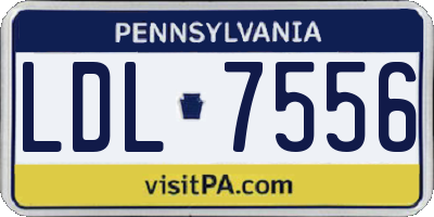 PA license plate LDL7556