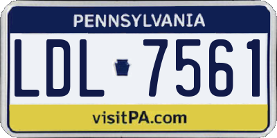 PA license plate LDL7561