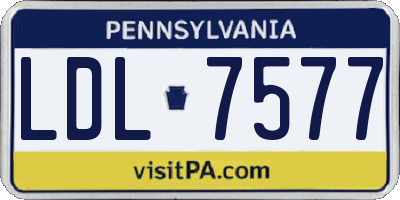 PA license plate LDL7577