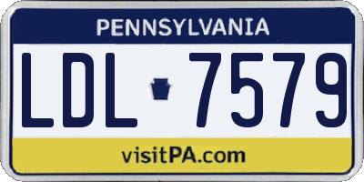 PA license plate LDL7579