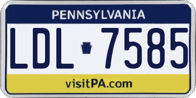 PA license plate LDL7585