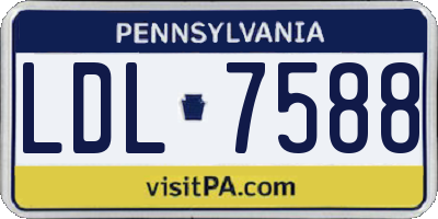 PA license plate LDL7588