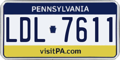 PA license plate LDL7611