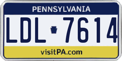 PA license plate LDL7614