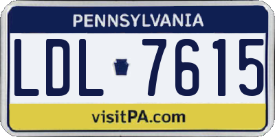 PA license plate LDL7615