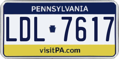 PA license plate LDL7617