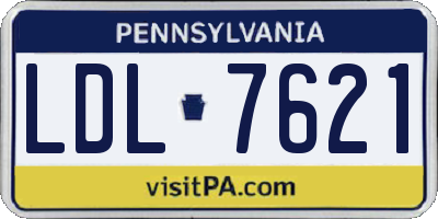 PA license plate LDL7621
