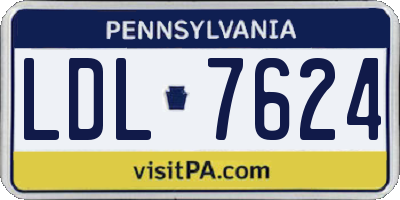 PA license plate LDL7624