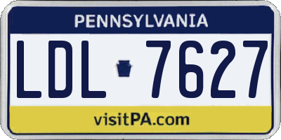 PA license plate LDL7627