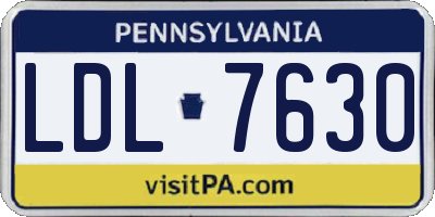 PA license plate LDL7630