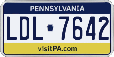 PA license plate LDL7642