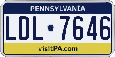 PA license plate LDL7646
