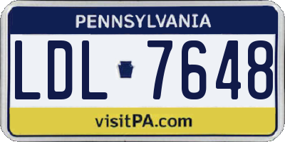 PA license plate LDL7648