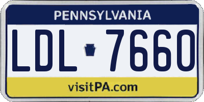 PA license plate LDL7660