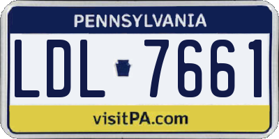 PA license plate LDL7661