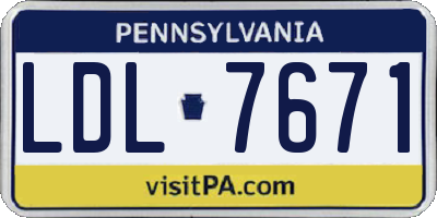 PA license plate LDL7671
