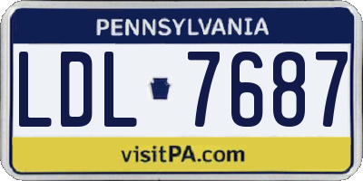PA license plate LDL7687