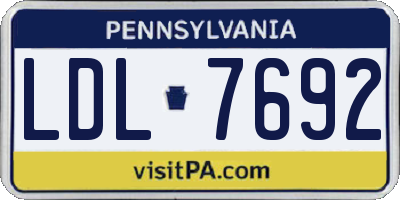 PA license plate LDL7692