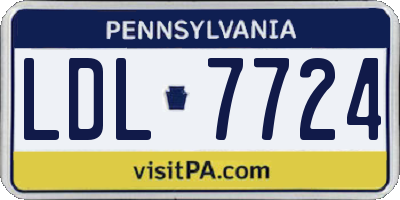 PA license plate LDL7724