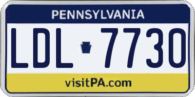 PA license plate LDL7730