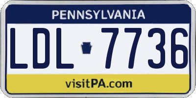 PA license plate LDL7736