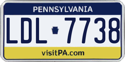 PA license plate LDL7738
