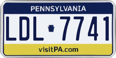 PA license plate LDL7741