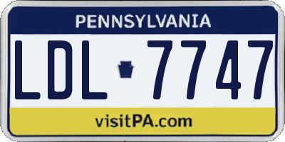 PA license plate LDL7747