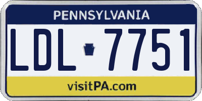 PA license plate LDL7751