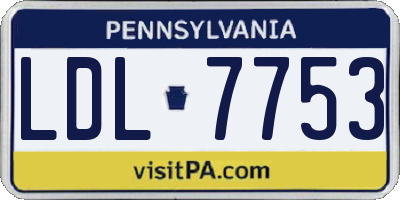 PA license plate LDL7753