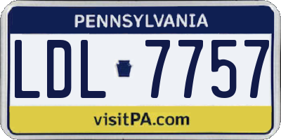 PA license plate LDL7757