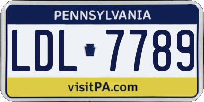 PA license plate LDL7789