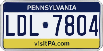 PA license plate LDL7804