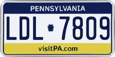 PA license plate LDL7809