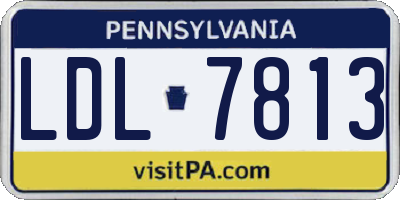 PA license plate LDL7813
