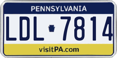 PA license plate LDL7814
