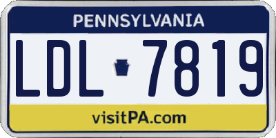 PA license plate LDL7819