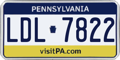 PA license plate LDL7822