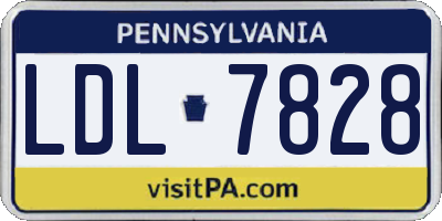 PA license plate LDL7828