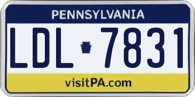 PA license plate LDL7831