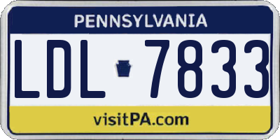 PA license plate LDL7833